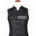 Black Denim Gothic Waistcoat