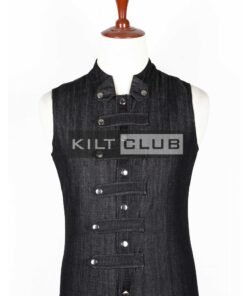 Black Denim Gothic Waistcoat
