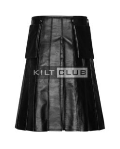 Alternative view of Black Leather Gothic Kilt