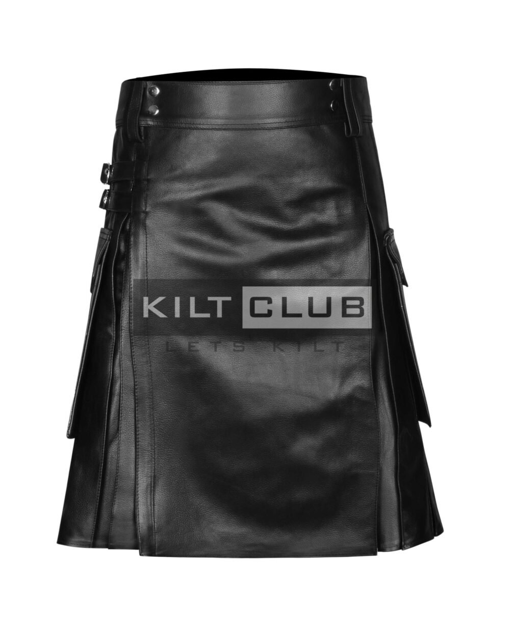 Black Leather Utility Kilt