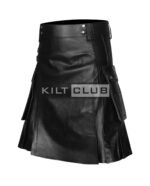 Black Leather Utility Kilt - Image 3