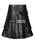 Black Leather Utility Kilt - Image 2