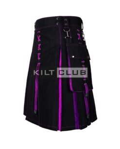 Alternative view of Black & Purple Hybrid Halloween Kilt