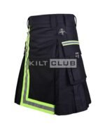 Black Ripstop Cotton Fire Department Utility Kilt - Image 4