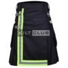 Black Ripstop Cotton Fire Department Utility Kilt