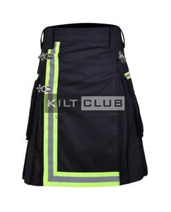 Black Ripstop Cotton Fire Department Utility Kilt