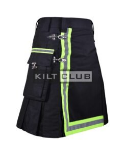 Alternative view of Black Ripstop Cotton Fire Department Utility Kilt