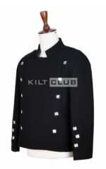 Black Serge Wool Montrose Doublet Jacket - Image 3