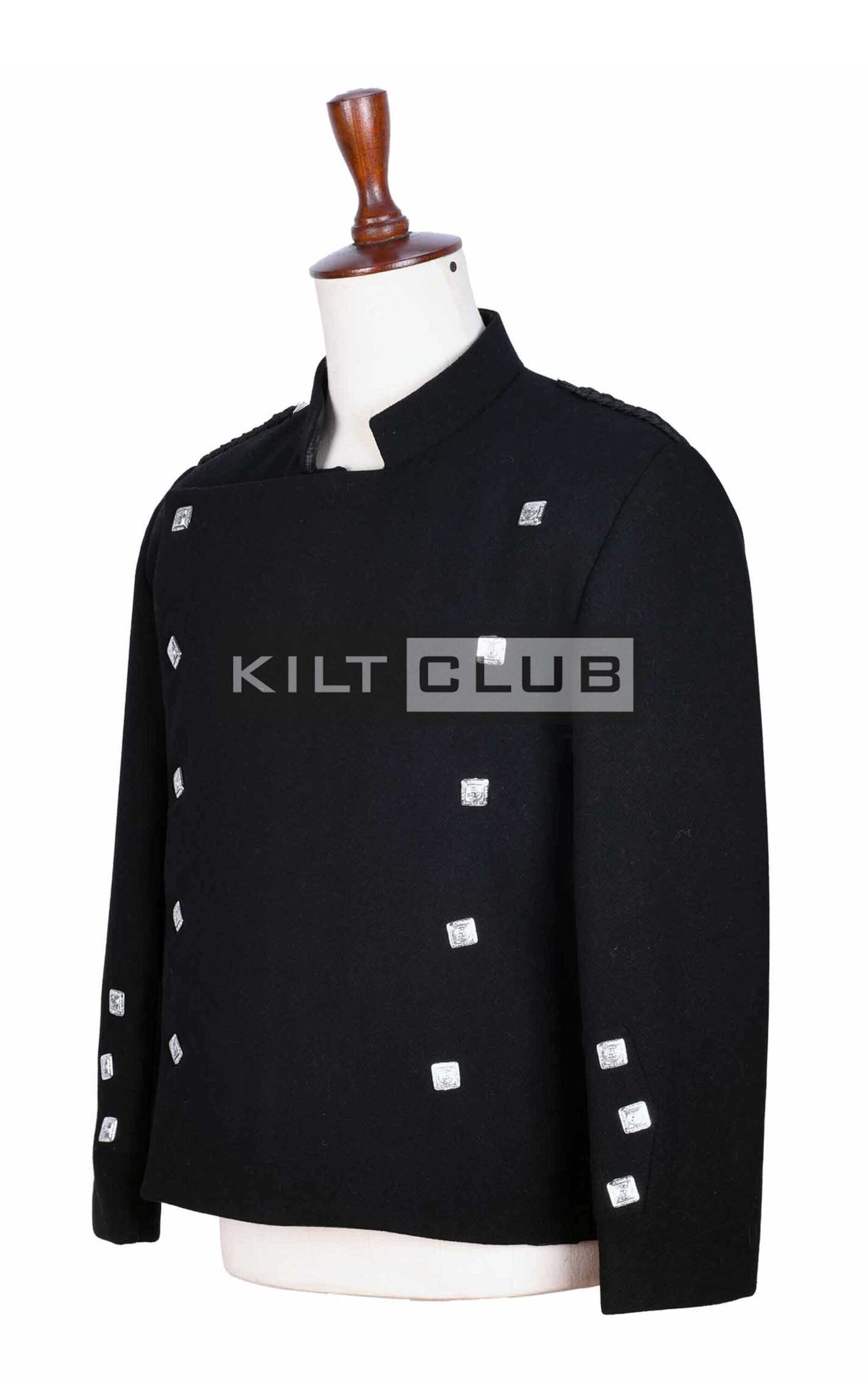 Black Serge Wool Montrose Doublet Jacket - Image 3