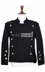Black Serge Wool Montrose Doublet Jacket