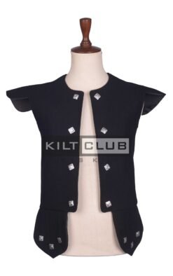 Black Serge Wool Scottish Chieftain Waistcoat