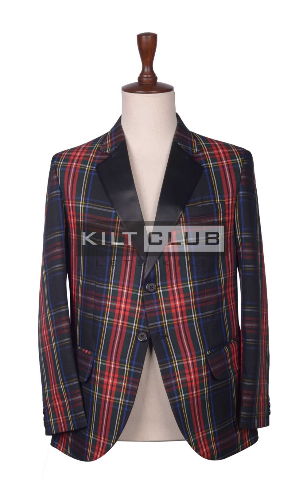 Black Stewart Tartan Blazer Jacket