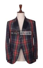 Black Stewart Tartan Blazer Jacket