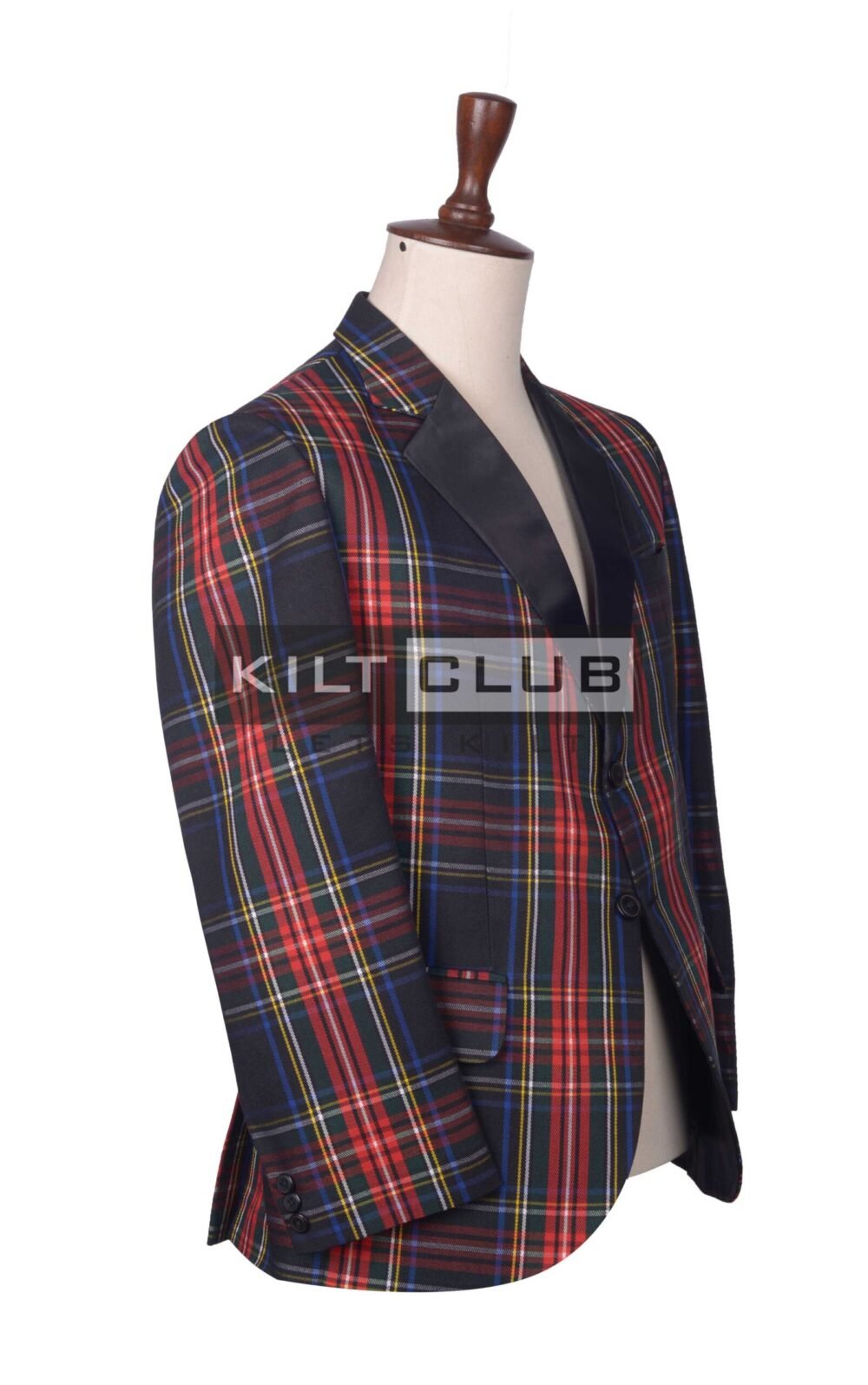 Black Stewart Tartan Blazer Jacket