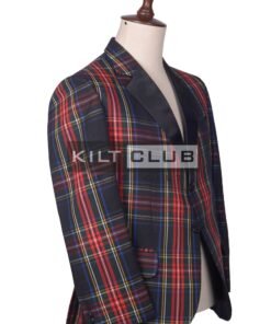 Black Stewart Tartan Blazer Jacket