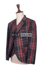 Black Stewart Tartan Scottish Jacket - Image 2
