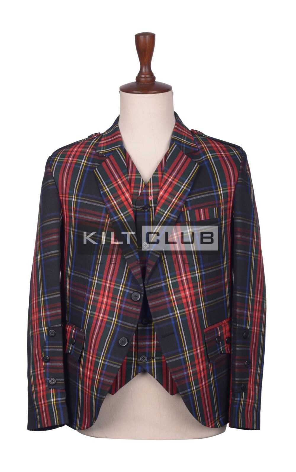 Black Stewart Tartan Scottish Jacket