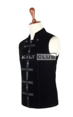 Black Velvet Cyber Goth Waistcoat - Image 2