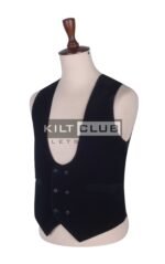 Black Velvet Double Breasted Kilt Waistcoat - Image 3