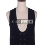 Black Velvet Double Breasted Kilt Waistcoat