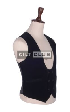 Alternative view of Black Velvet Double Breasted Kilt Waistcoat