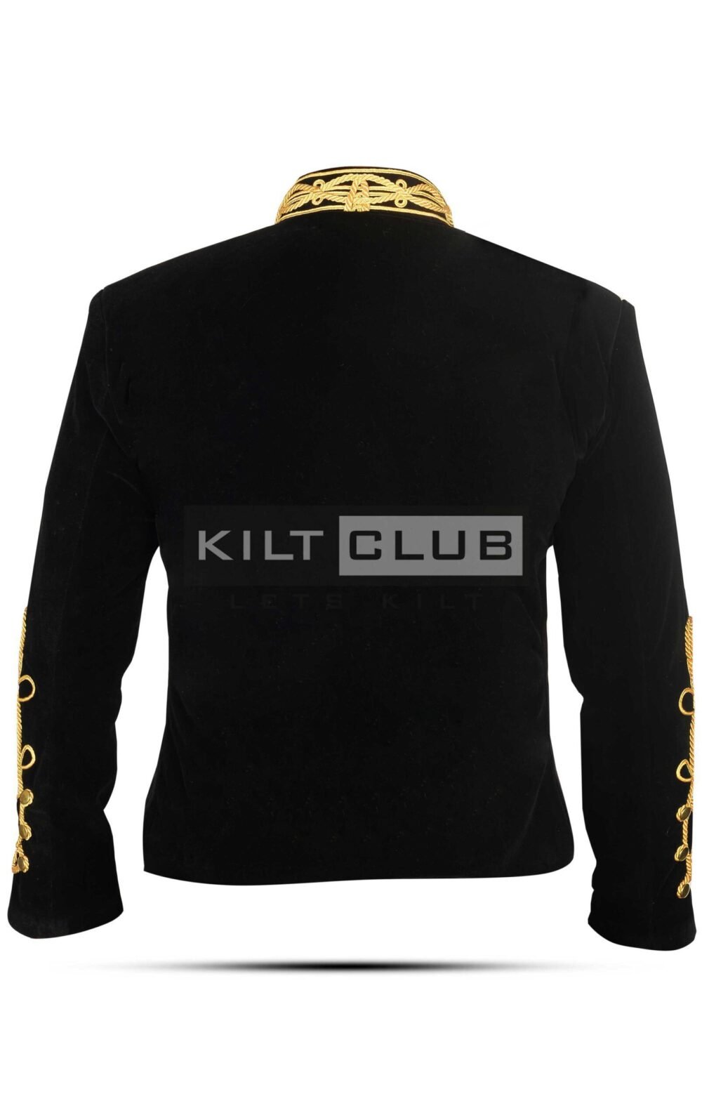 Black Velvet Gold Braided Military Jacket
