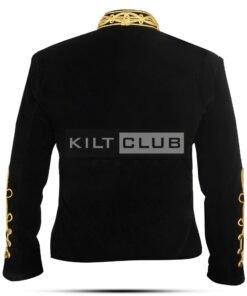 Black Velvet Gold Braided Military Jacket