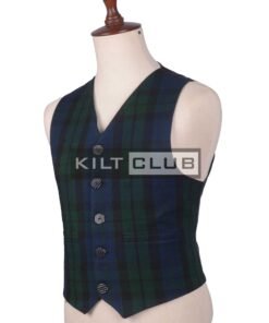 Alternative view of Black Watch Tartan Scottish Waistcoat