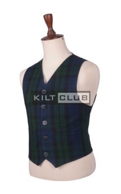 Alternative view of Black Watch Tartan Scottish Waistcoat