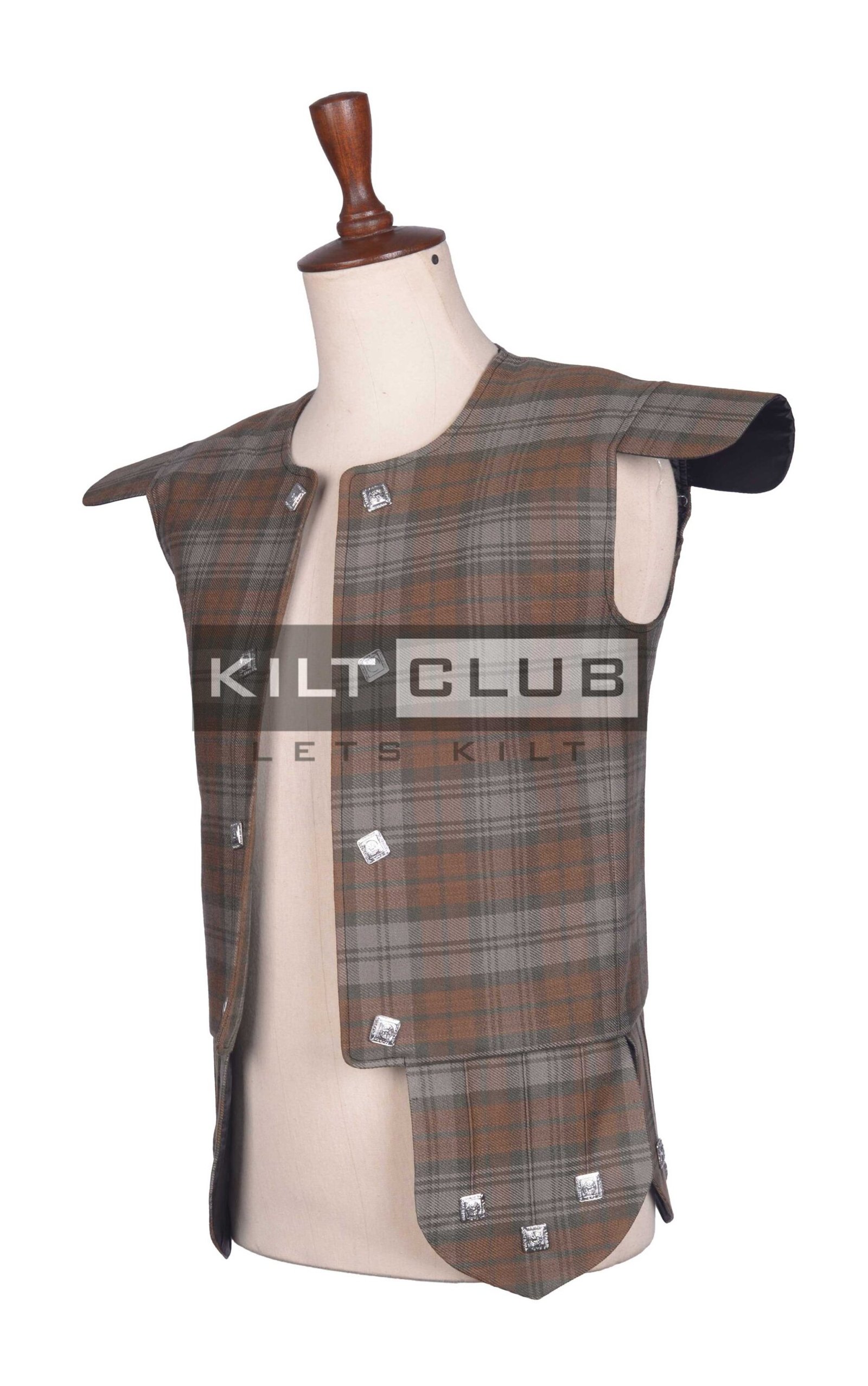 Black Watch Weathered Tartan Chieftain Vest - Image 2