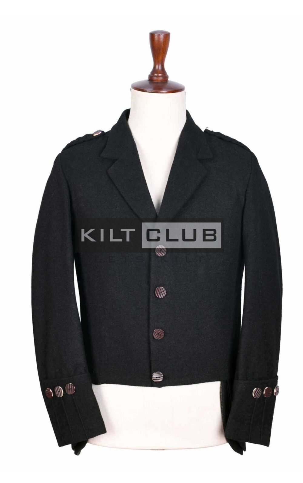 Black Wool Balmoral Doublet Jacket