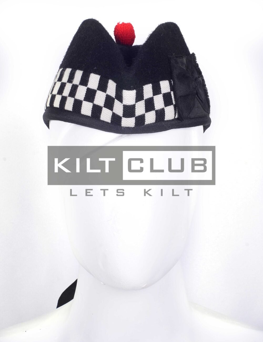 Black Wool - Black White Diced Cap