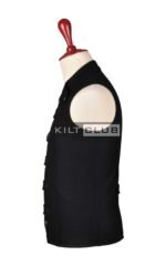 Black Wool Cyber Goth Waistcoat - Image 4
