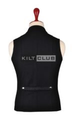 Black Wool Cyber Goth Waistcoat - Image 2