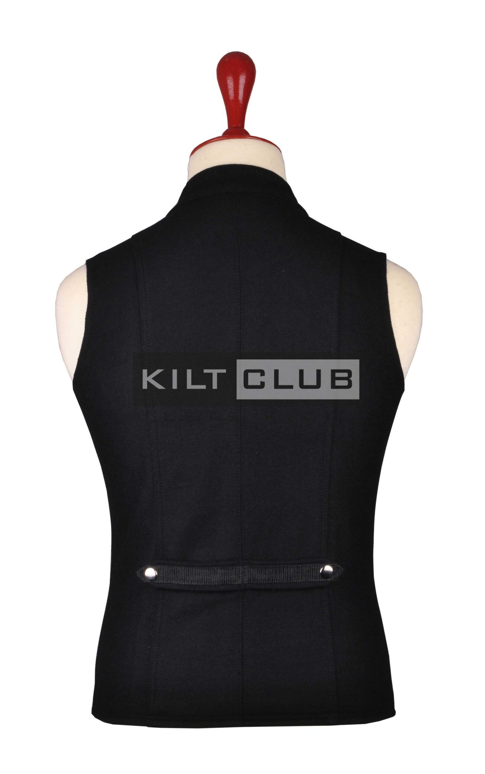 Black Wool Cyber Goth Waistcoat - Image 2