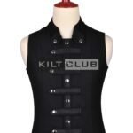 Black Wool Cyber Goth Waistcoat