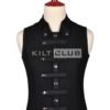 Black Wool Cyber Goth Waistcoat