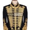 Black Wool Hussar Jacket Hand Braided