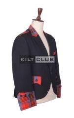 Black Wool and Tartan Jacket - Image 3