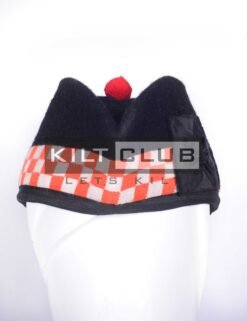 Black Wool - Orange White Diced Cap