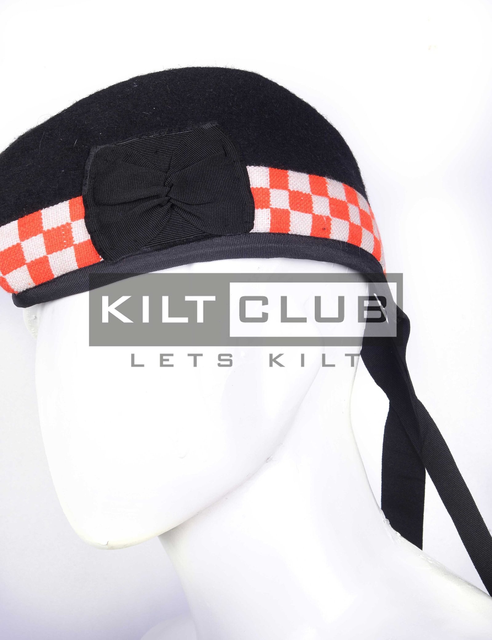 Black Wool - Orange White Diced Cap - Image 2