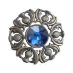 Scottish Brooch Pin Blue Antique Brass