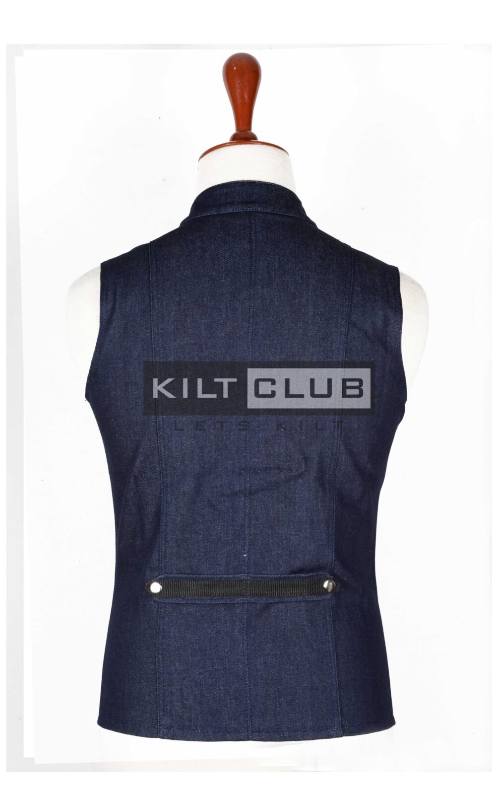 Blue Denim Victorian Style Waistcoat