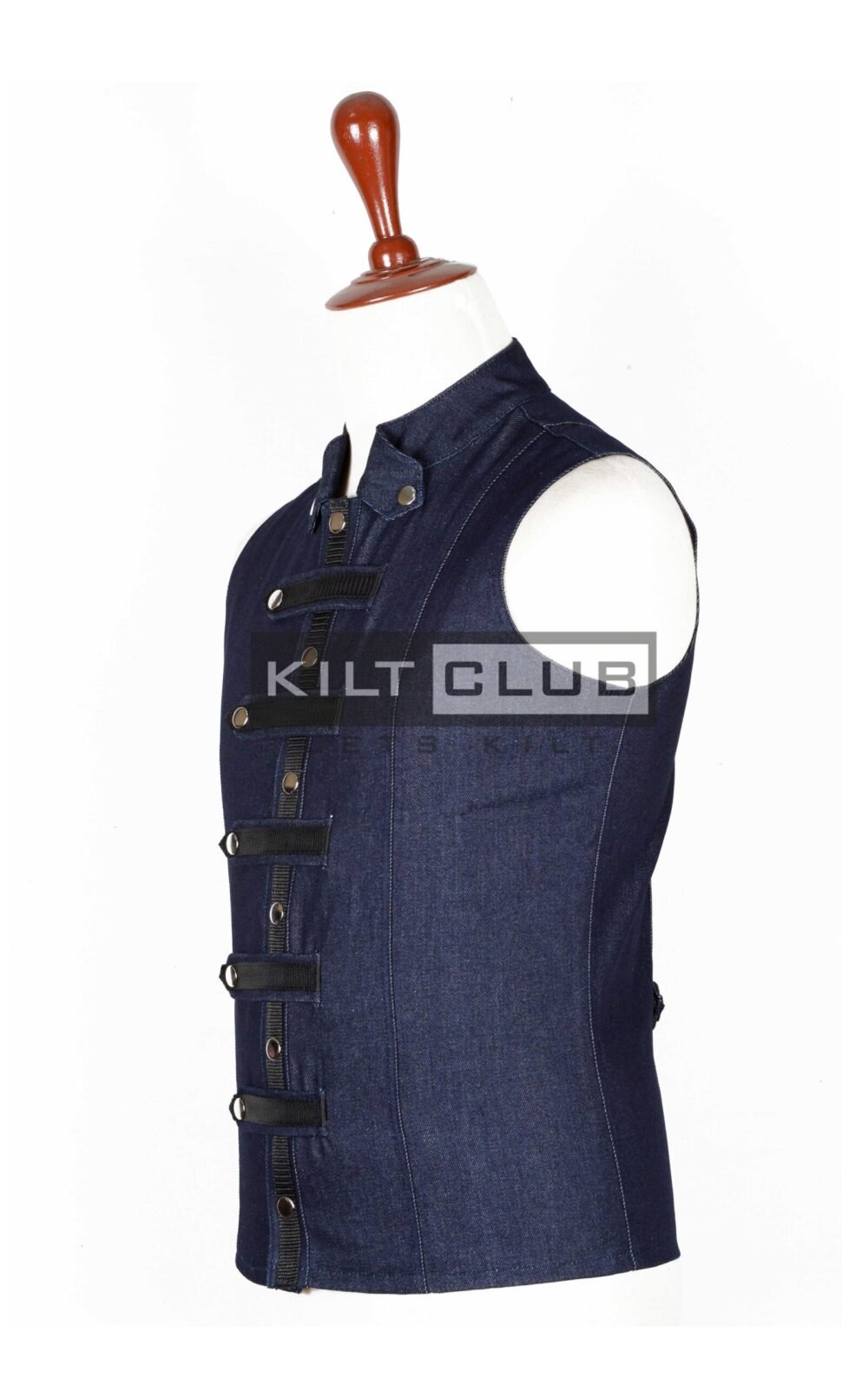 Blue Denim Victorian Style Waistcoat