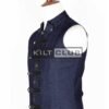 Blue Denim Victorian Style Waistcoat
