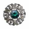 Scottish Brooch Pin Bottle Green Antique Brass