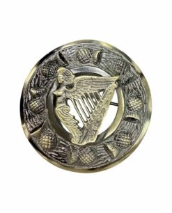 Scottish Brooch Pin Antique Irish Harp