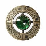 Scottish Brooch Pin Antique Light Green