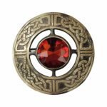 Scottish Brooch Pin Anitque Red