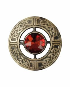 Scottish Brooch Pin Anitque Red
